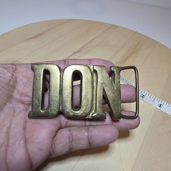 Vintage Aminco 1970s Solid Brass Name "DON" Belt Buckle Made In Taiwan #133 - Picture 1 of 12